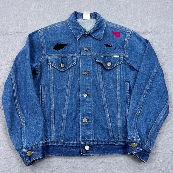 VTG Carhartt Trucker Jacket Men's 36 Blue Denim Jean Work USA Union Made JU108 - Picture 1 of 11